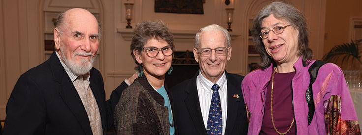 Woody Rudin, Elise Winters, and Leo and Eva Gans at the 2018 President's Reception.